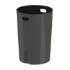 55 Gallon Round Smooth Plastic Trash Receptacle with 2-Way 5" Opening Top & Liner - 38 lbs.