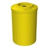 55 Gallon Round Smooth Plastic Recycling Receptacle with 4" Opening Flat Top & Liner - 28 lbs.