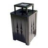 32 Gallon Square Custom Cut Steel Panel Trash Receptacle with Ash-Top & Liner - 61 lbs.