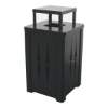 32 Gallon Square Custom Cut Steel Panel Trash Receptacle with Cover Top & Liner - 61 lbs.