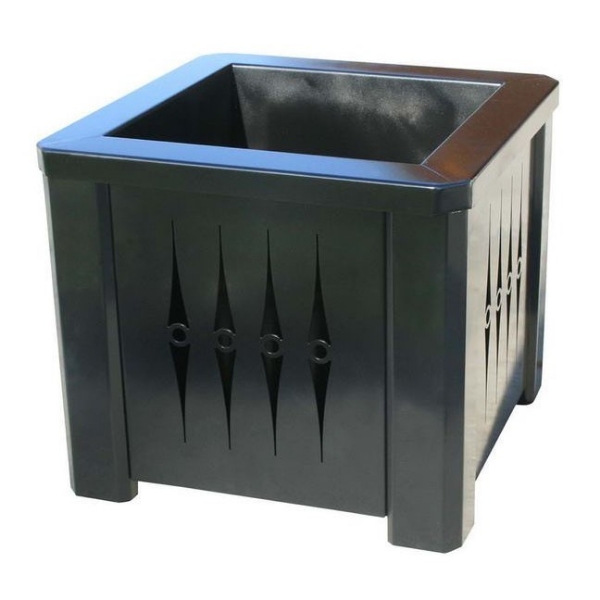 16" Square Custom Cut Steel Panel Planter with Plastic Liner - 36 lbs.