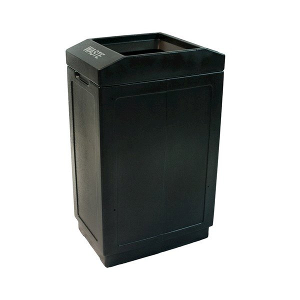 39 Gallon Plastic Square Waste Receptacle With Open Top - 27 Lbs.