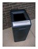 39 Gallon Plastic Square Trash Receptacle With Ashtray Open Top And Hard Plastic Liner - 39 Lbs. 