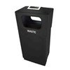 39 Gallon Plastic Square Trash Receptacle with Ashtray Hooded Top and Hard Plastic Liner - 42 lbs.