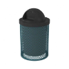 Standard 32 Gallon Metal Waste Receptacle & Liner W/ Dome Lid