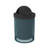 Standard 32 Gallon Metal Waste Receptacle & Liner W/ Dome Lid
