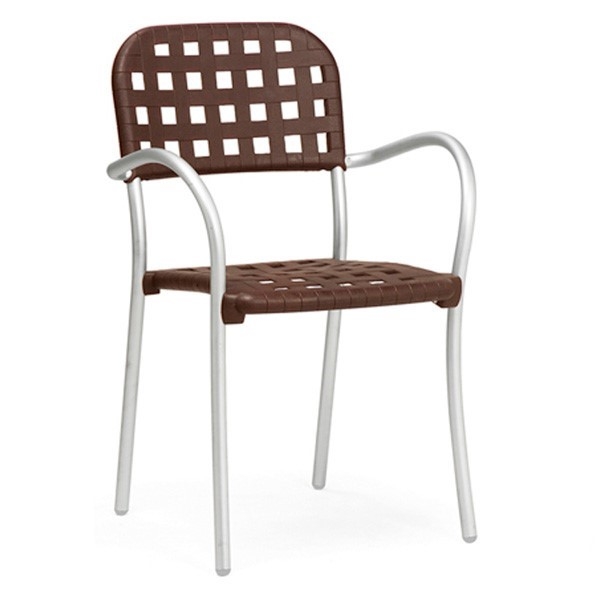 Aurora Plastic Resin Dining Chair With Aluminum Frame