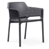 Net Plastic Resin Dining Chair with Wide Seat