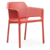 Net Plastic Resin Dining Chair with Wide Seat