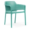 Net Plastic Resin Dining Chair with Wide Seat