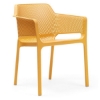 Net Plastic Resin Dining Chair with Wide Seat