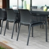 Net Plastic Resin Dining Chair with Wide Seat