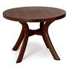 47" Round Toscana Plastic Resin Table With Umbrella Hole - Cafe
