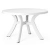 47" Round Toscana Plastic Resin Table With Umbrella Hole - White