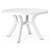 47" Round Toscana Plastic Resin Table With Umbrella Hole - White