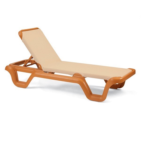 Marina Sling Chaise Lounge with Plastic Resin Frame Furniture Leisure
