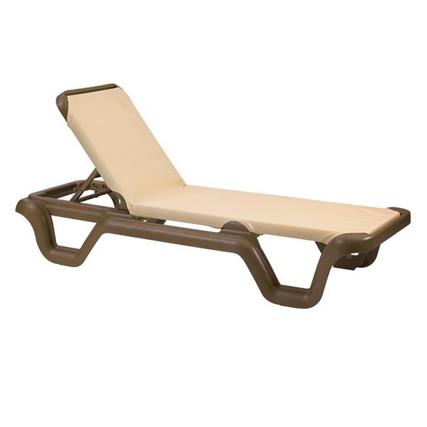 Marina Sling Chaise Lounge with Plastic Resin Frame Furniture Leisure
