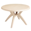 IBIZA 46" Round Plastic Resin Commercial Pool Dining Table with Umbrella Hole