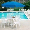 IBIZA 46" Round Plastic Resin Commercial Pool Dining Table with Umbrella Hole