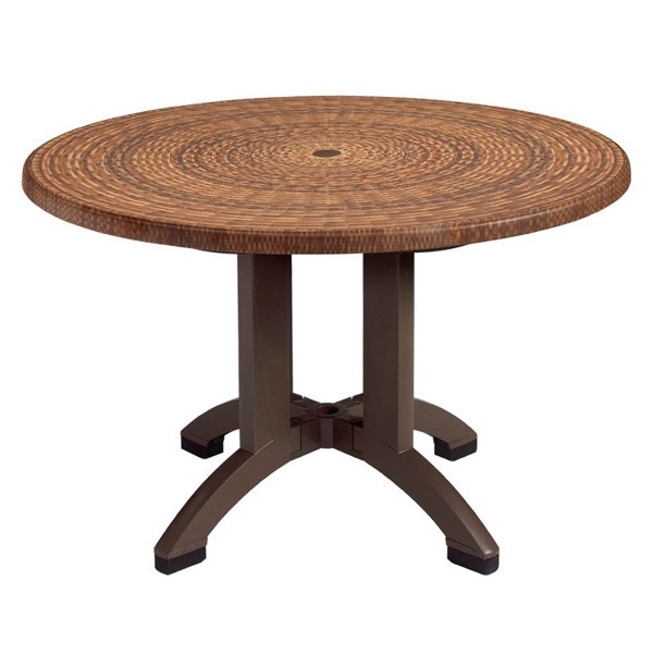 42" Round Atlanta Wicker Decor Plastic Resin Table