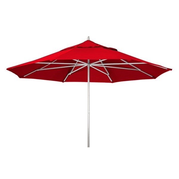 11' Telescope Casual Powdercoat Aluminum Market Umbrella