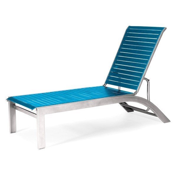 Telescope Kendall Strap Chaise Lounge with Armless Aluminum Frame