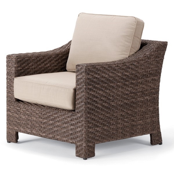 Telescope Lake Shore Outdoor Cushion Arm Chair with Wicker Frame