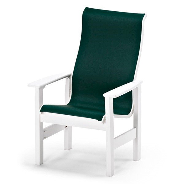 Telescope Leeward Sling High Back Dining Chair with Marine Grade Polymer Frame
