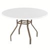 36" Round Fiberglass Patio Dining Table with 1" Rectangular Commercial Aluminum Frame