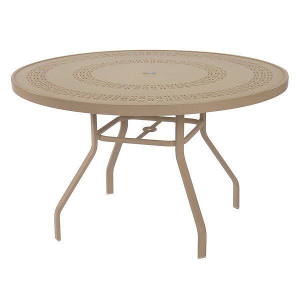42" Round Punched Aluminum Patio Dining Table with Commercial Aluminum Frame
