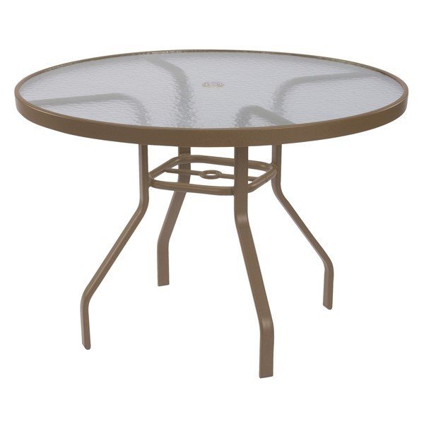 48" Round Acrylic Patio Dining Table with Commercial Aluminum Frame