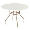 48" Round Fiberglass Patio Dining Table with Commercial Aluminum Frame