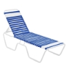 Quick Ship St. Maarten Vinyl Strap Chaise Lounge - Commercial Aluminum Frame