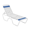 Quick Ship St. Maarten Vinyl Strap Chaise Lounge - Commercial Aluminum Frame