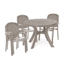 Ponza Classic Dining Set with Plastic Resin Tables and Chair Packages -Tortora