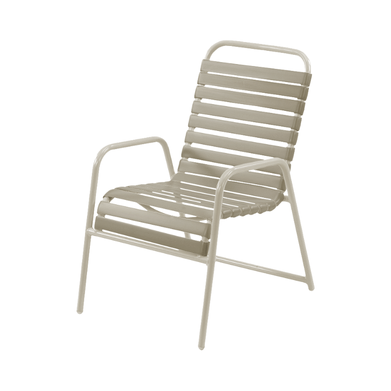 Vinyl Strap Dining Chair with Commercial Aluminum Frame St. Maarten