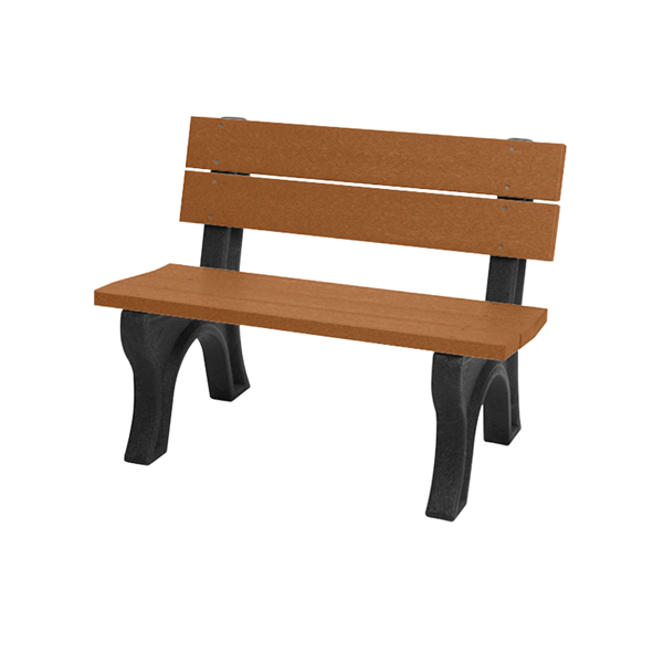 Traditional 4 ft. Recycled Plastic Backed Bench with Portable Frame	