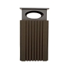 40 Gallon Recycled Plastic Square Trash Can with Rain Cap