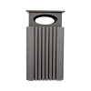 40 Gallon Recycled Plastic Square Trash Can with Rain Cap
