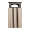 	40 Gallon Recycled Plastic Square Trash Can with Rain Cap