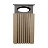 	40 Gallon Recycled Plastic Square Trash Can with Rain Cap