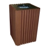 Tall 40 Gallon Recycled Plastic Square Trash Can with Lid