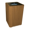 Tall 40 Gallon Recycled Plastic Square Trash Can with Lid