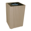 Tall 40 Gallon Recycled Plastic Square Trash Can with Lid
