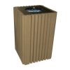 Tall 40 Gallon Recycled Plastic Square Trash Can with Lid