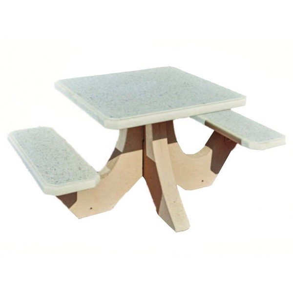 36" Square 2-Seat Concrete Picnic Table - 820 Lbs.