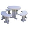 38" Round Independent Pedestal Concrete Picnic Table with Detached Seat - 1115 lbs.
