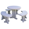 38" Round Independent Pedestal Concrete Picnic Table with Detached Seat - 1115 lbs.