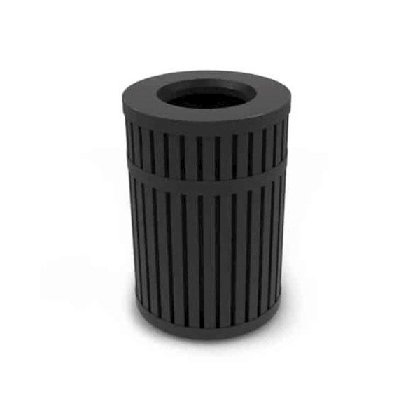 45 Gallon Round Parkview Steel Trash Receptacle