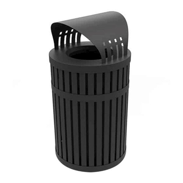 45 Gallon Round Parkview Steel Trash Receptacle
